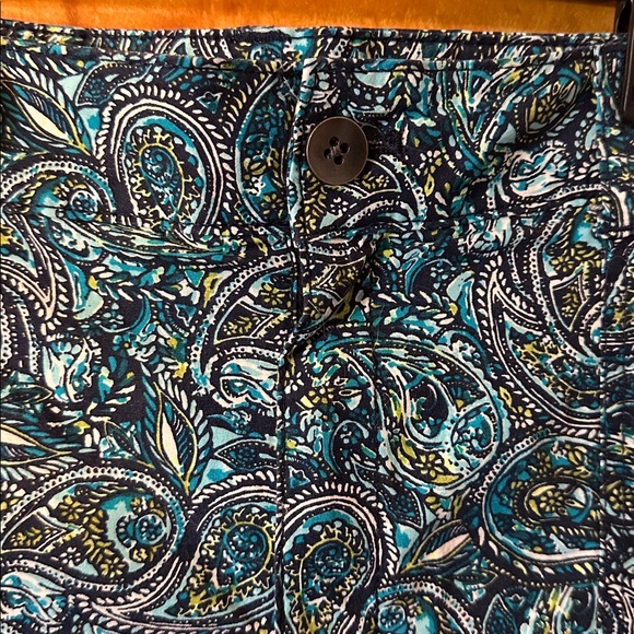 Croft & Barrow Teal and Black Paisley Mini Skort - Picture 2 of 5